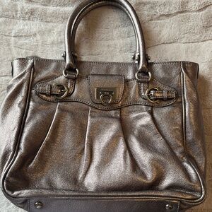 Salvatore Ferragamo Giancini metallic leather handbag
